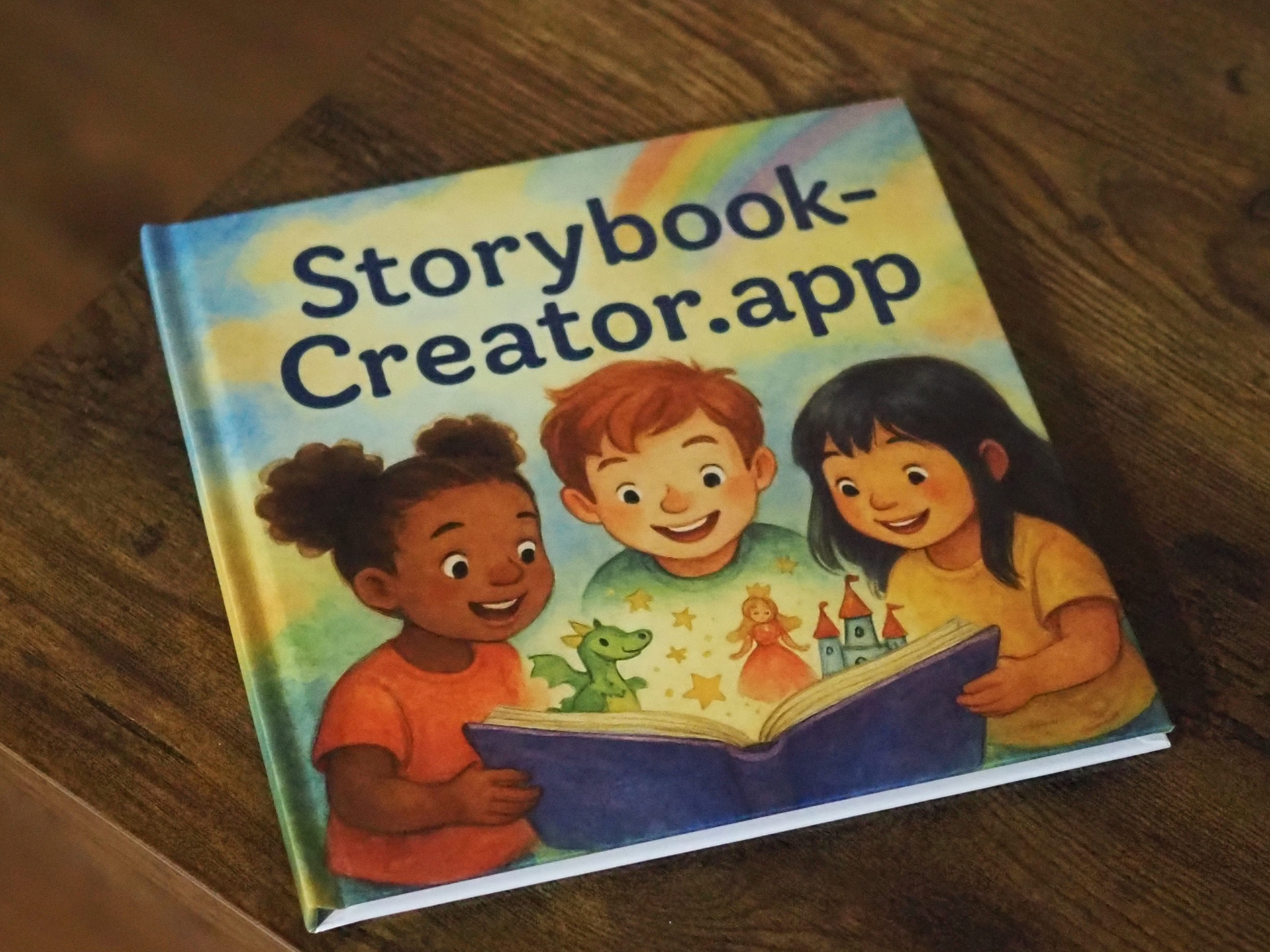 Open storybook showing interior pages with vibrant illustrations