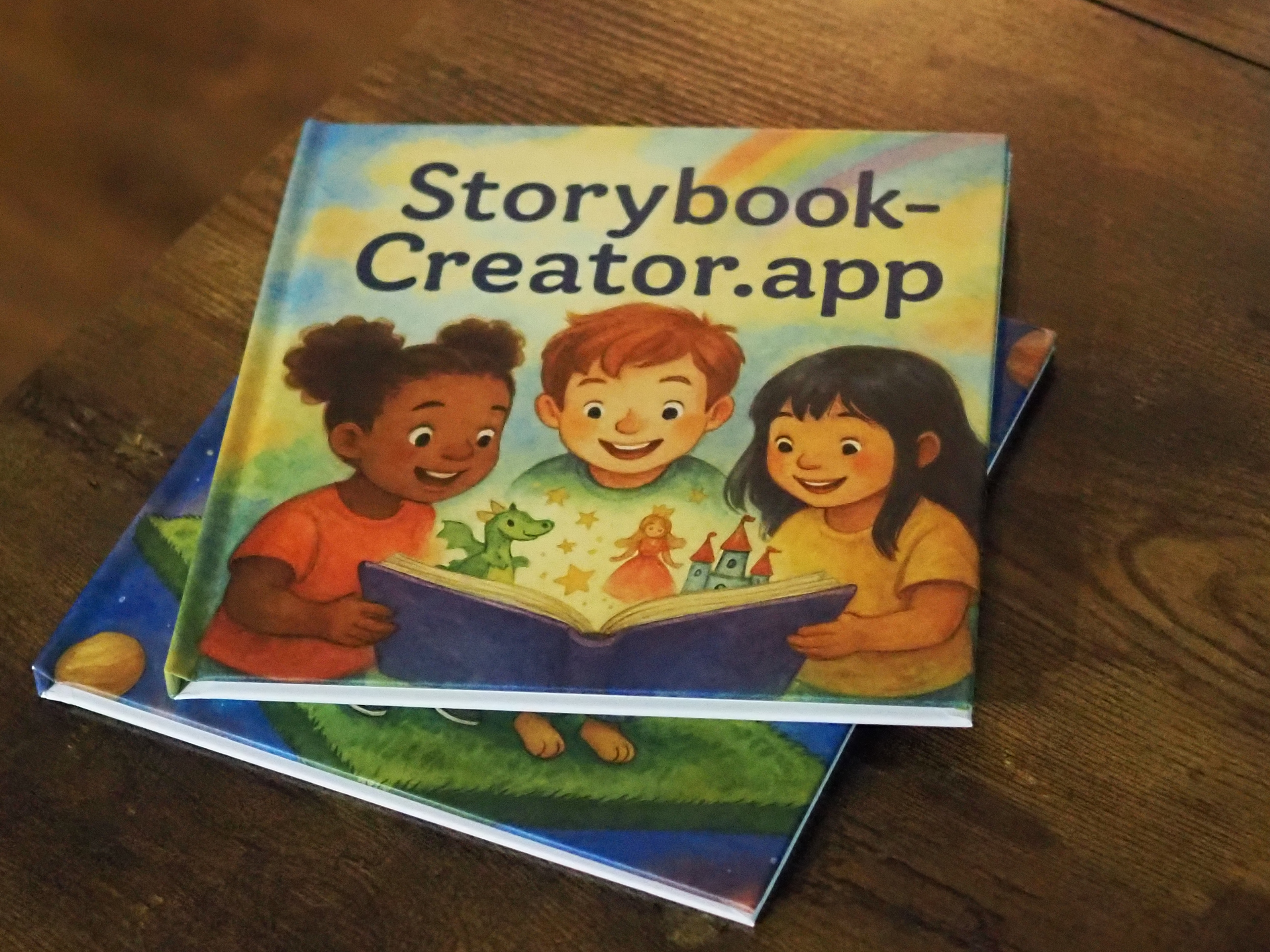 Standing view of the finished storybook ready to be read